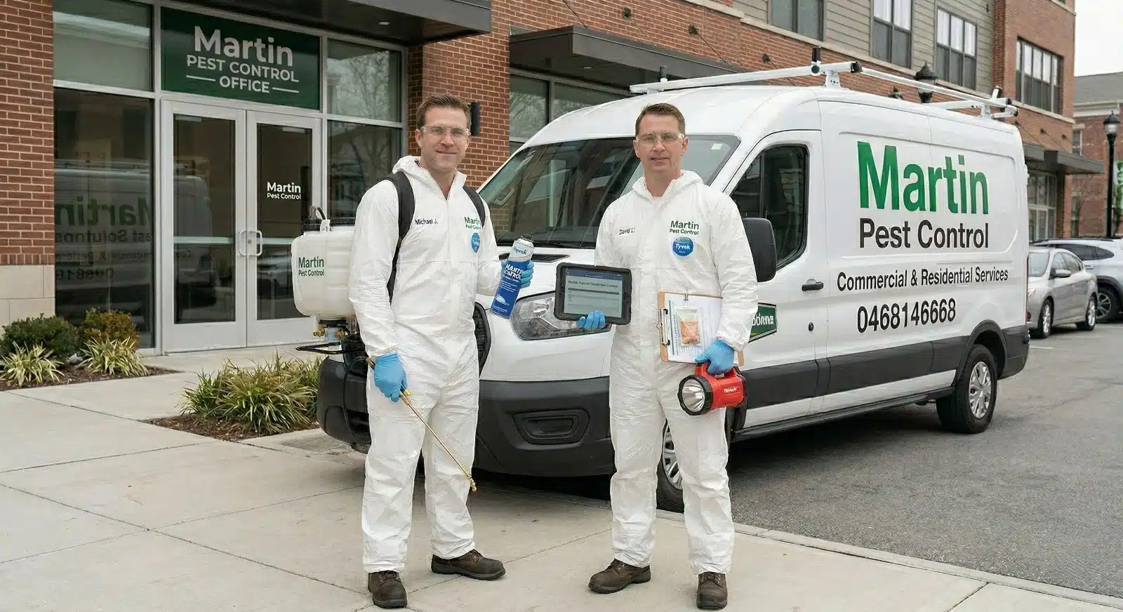 APVMA-Certified Technician in full protective gear